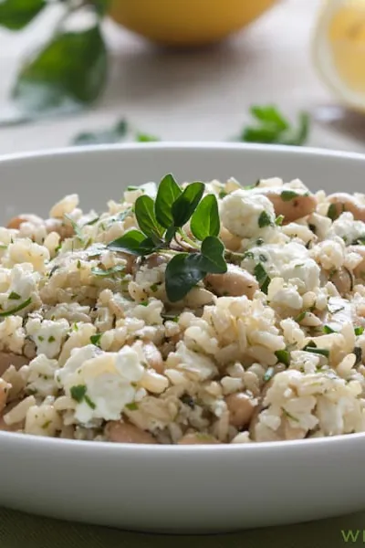 Mediterranean Cold Rice Salad With Herbs And Feta