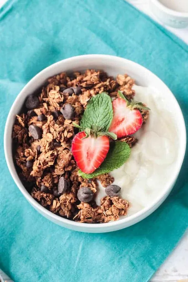 Mint Chocolate Chip Healthy Homemade Granola