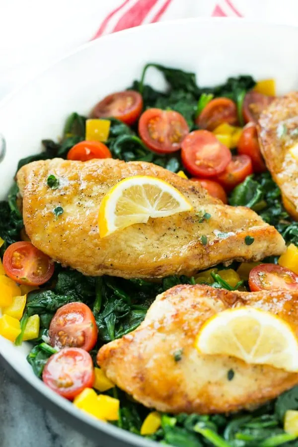Pan Seared Chicken Breast with Spinach