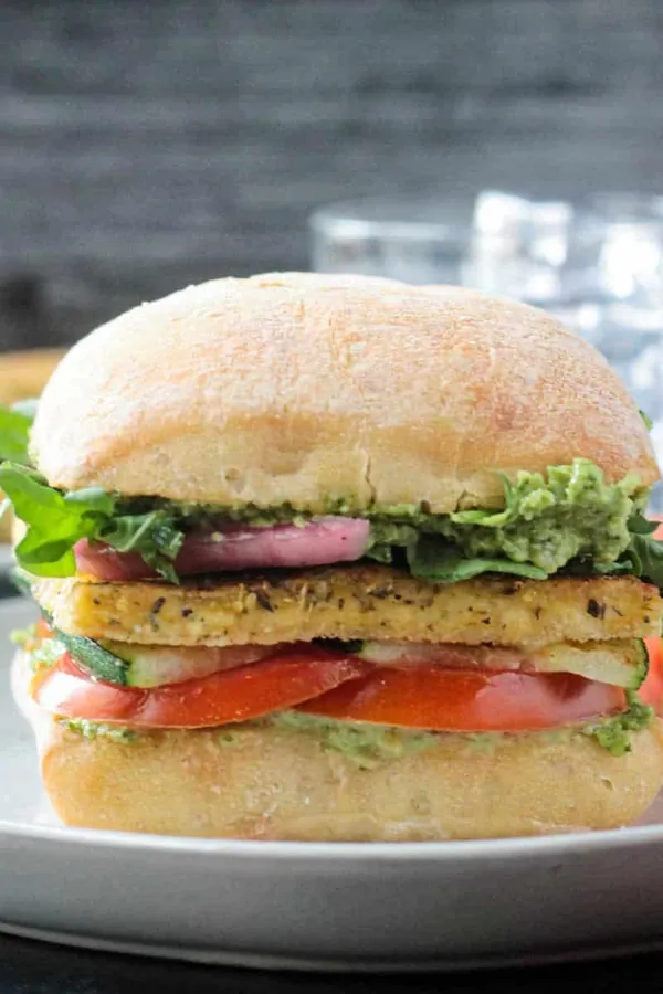 Pesto Tofu Sandwich