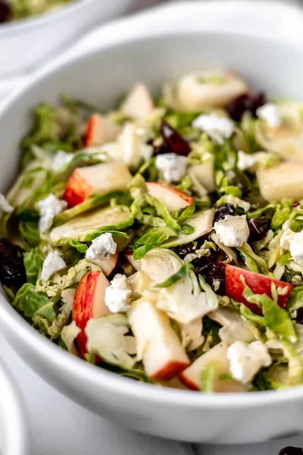 Shaved Brussels Sprouts Salad with Apple Maple Vinaigrette