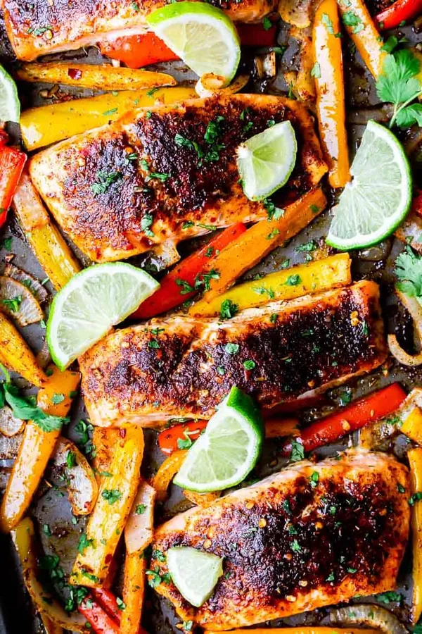 Sheet Pan Salmon Fajitas
