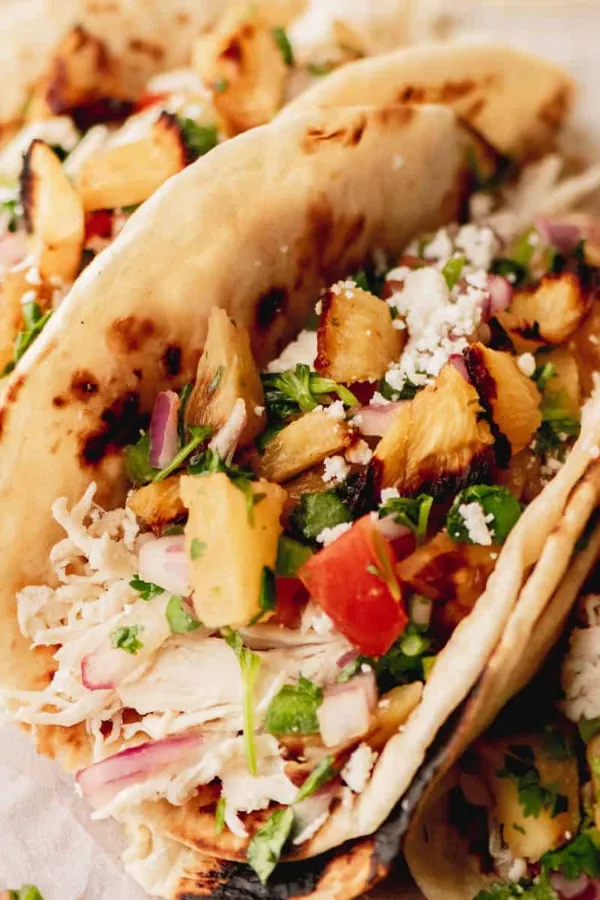 Shredded Chicken Tacos With Pineapple Salsa