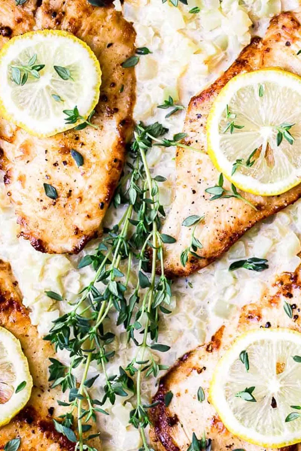 Skillet Creamy Lemon Chicken with Cauliflower