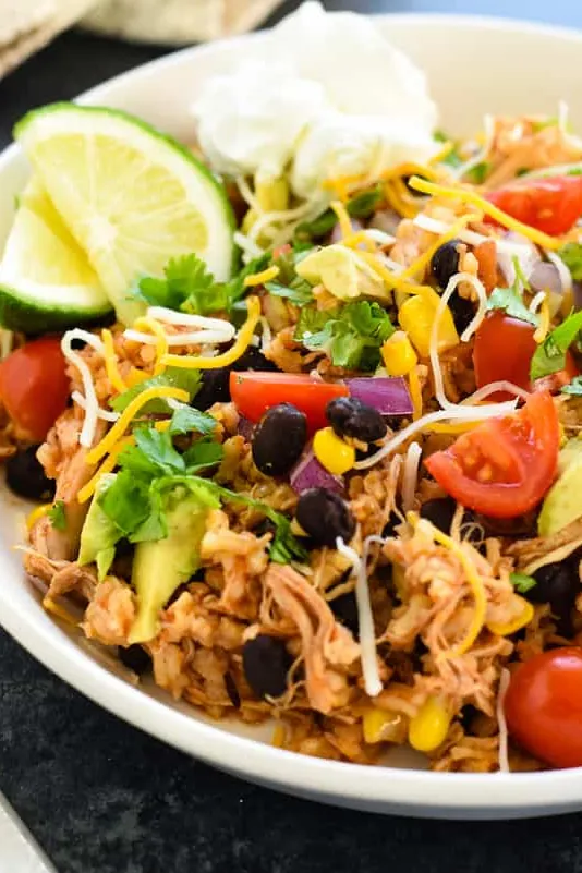 Slow Cooker Chicken Burrito Bowl