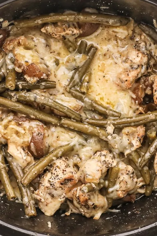 Slow Cooker Garlic Parmesen Chicken Dinner
