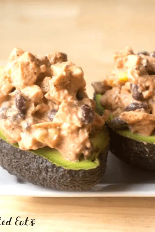 Southwest Chicken Salad Stuffed Avocado
