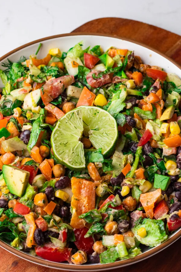 Southwest Chickpea Salad with Hot Honey Ranch