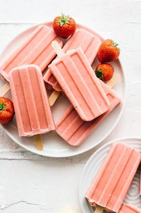 Strawberry Banana Popsicles