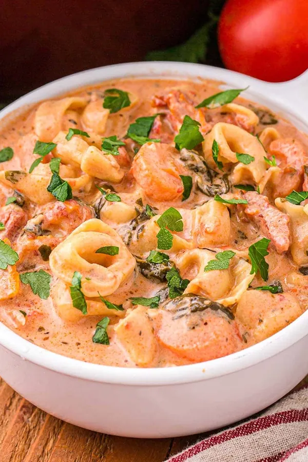 Tortellini Soup with Spinach