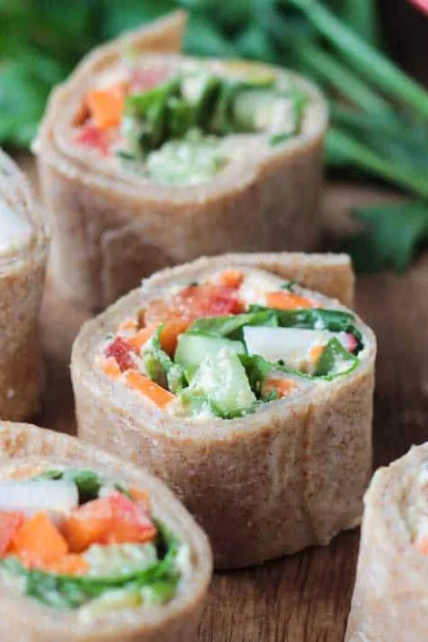 Tortilla Rollups with Dairy Free Veggie Cream Cheese