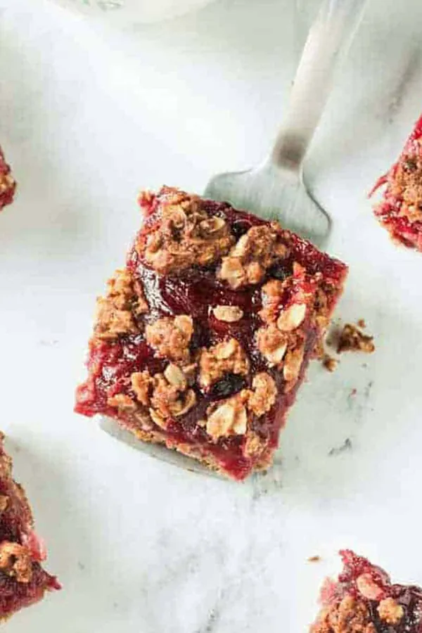 Vegan Cranberry Oat Crumble Bars
