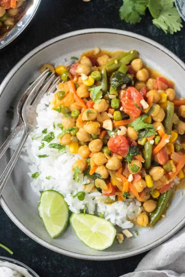 Vegan Green Curry Vegetables