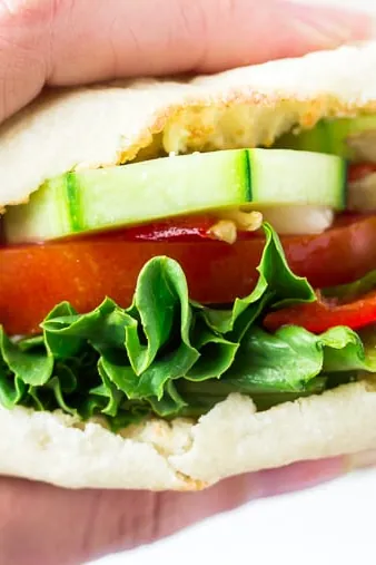 Veggie Sandwich on an English Muffin