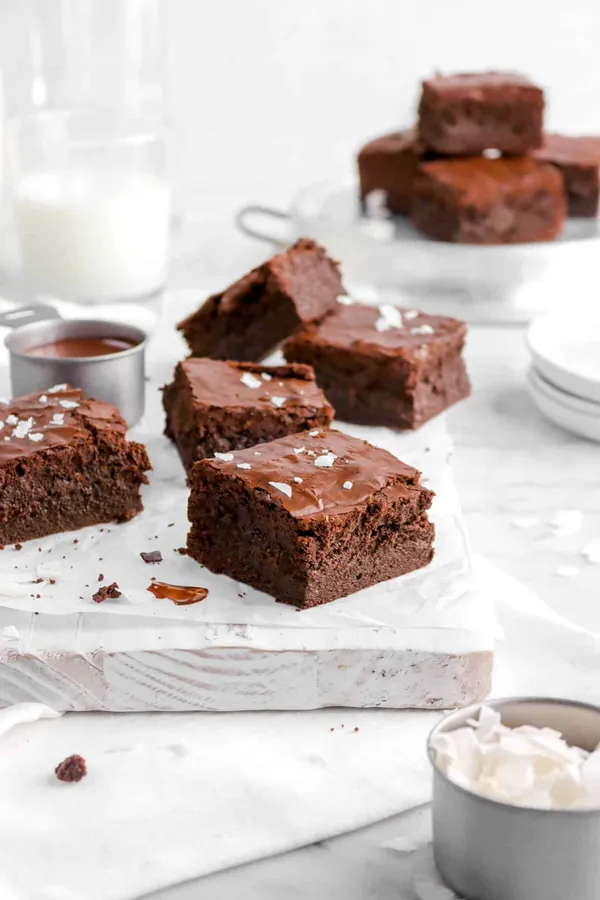 Whole Wheat Dark Chocolate Coconut Brownies | Dairy Free + Nut Free!