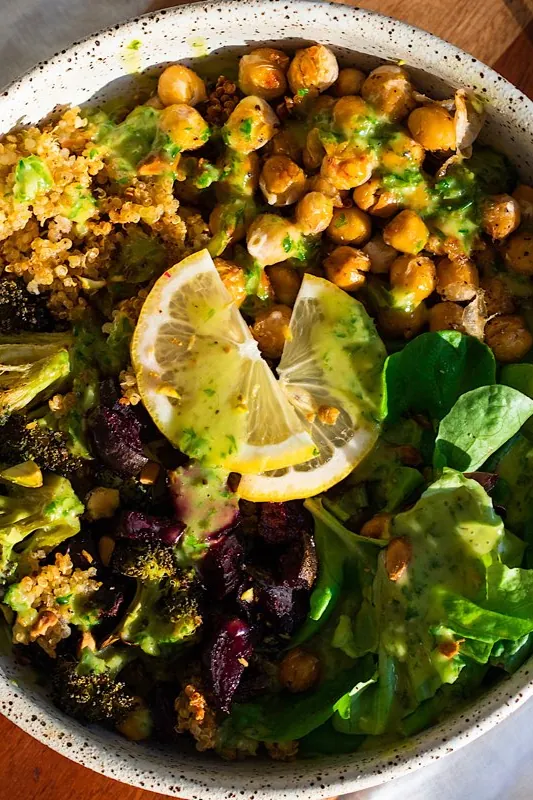 Winter Crispy Chickpea Quinoa Nourish Bowl (vegan)