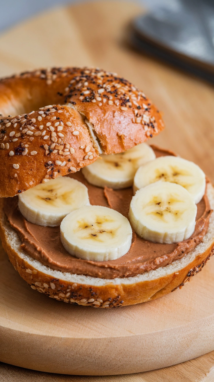 Almond Butter and Banana Chia Bagel