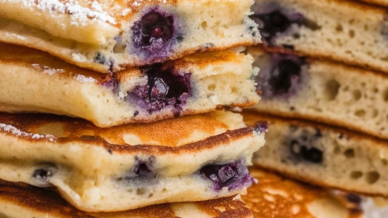 Almond Flour Blueberry Pancakes - Featured