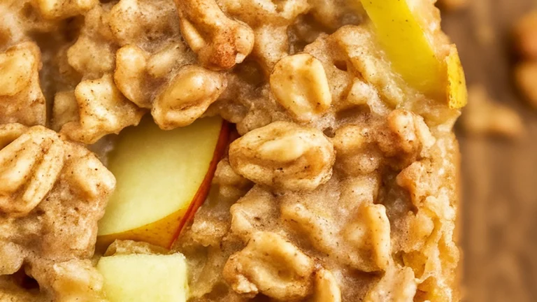 Apple Cinnamon Baked Oatmeal Bars - Featured