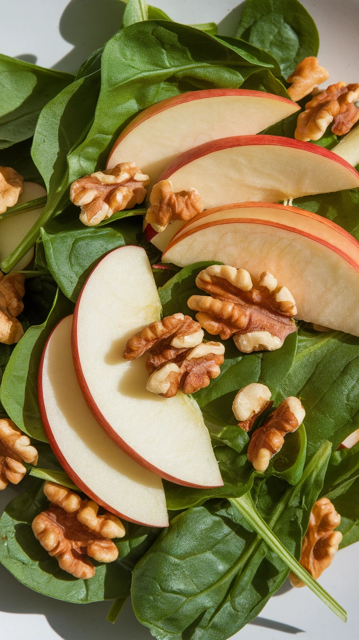 Apple Walnut Spinach Salad