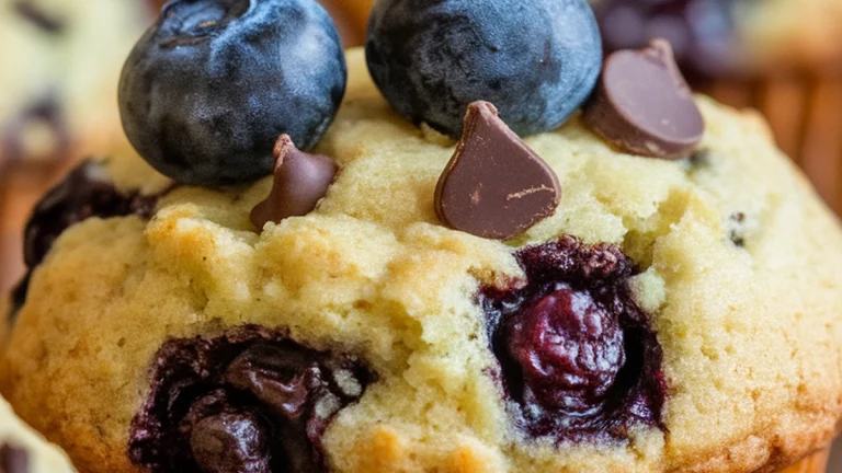 Avocado Blueberry Dark Chocolate Muffins - Featured