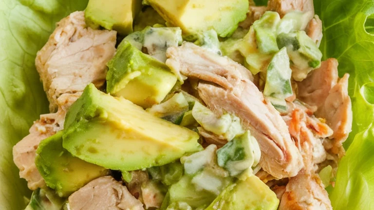 Avocado Chicken Salad Lettuce Wraps - Featured