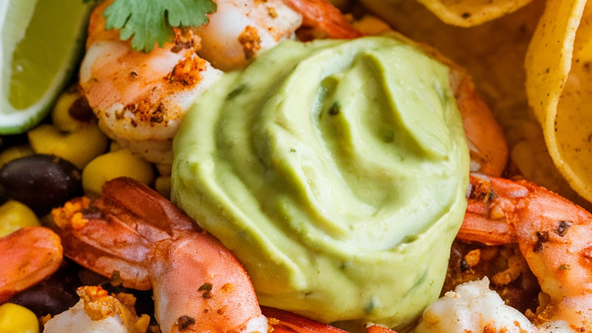 Baja Shrimp Burrito Bowl with Avocado Crema - Featured