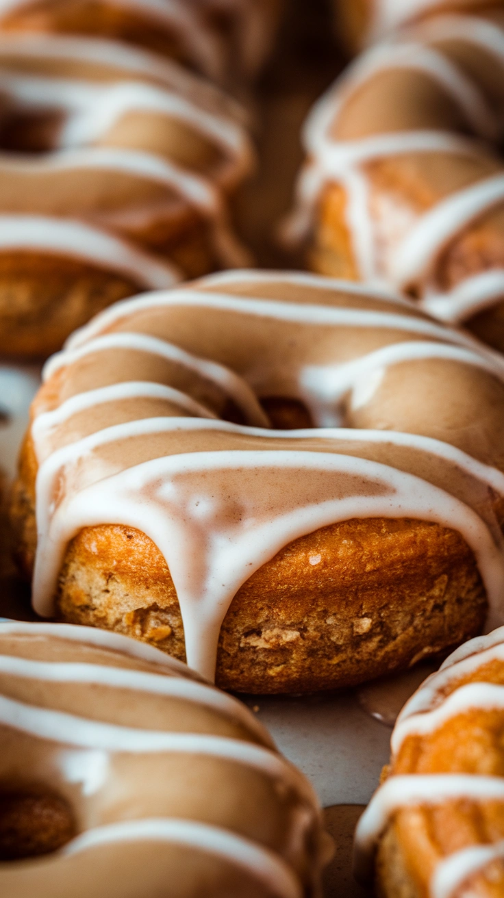 Baked Banana Oat Donuts with Maple Glaze