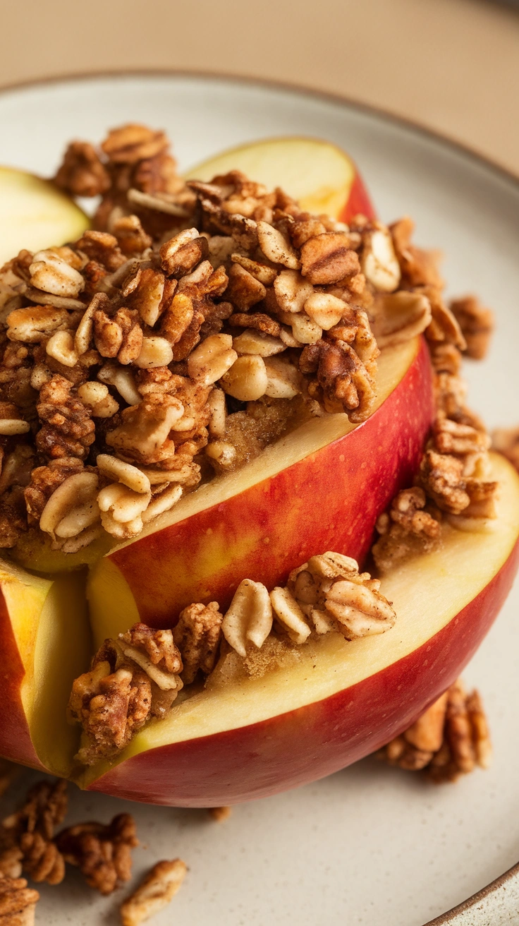 Baked Cinnamon Apples with Granola