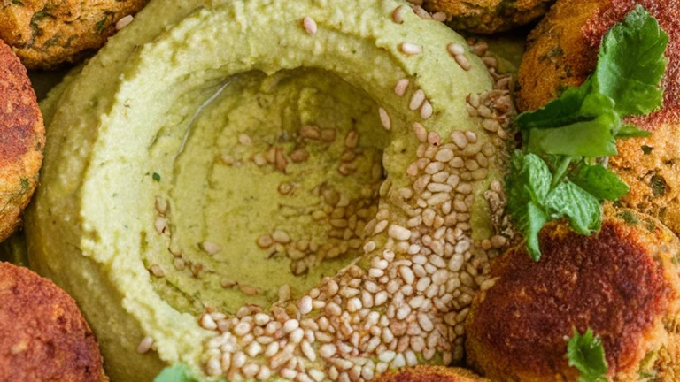 Baked Falafel and Hummus Bowl - Featured
