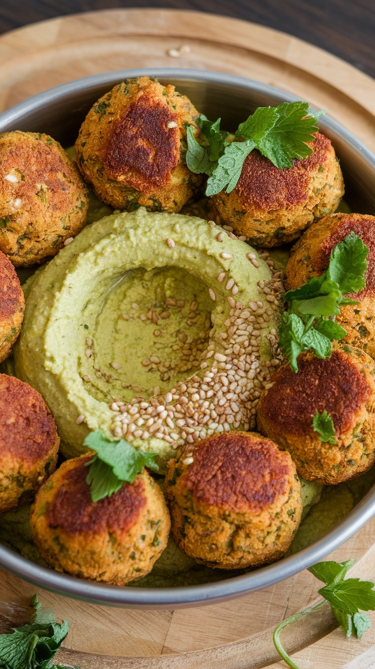 Baked Falafel and Hummus Bowl