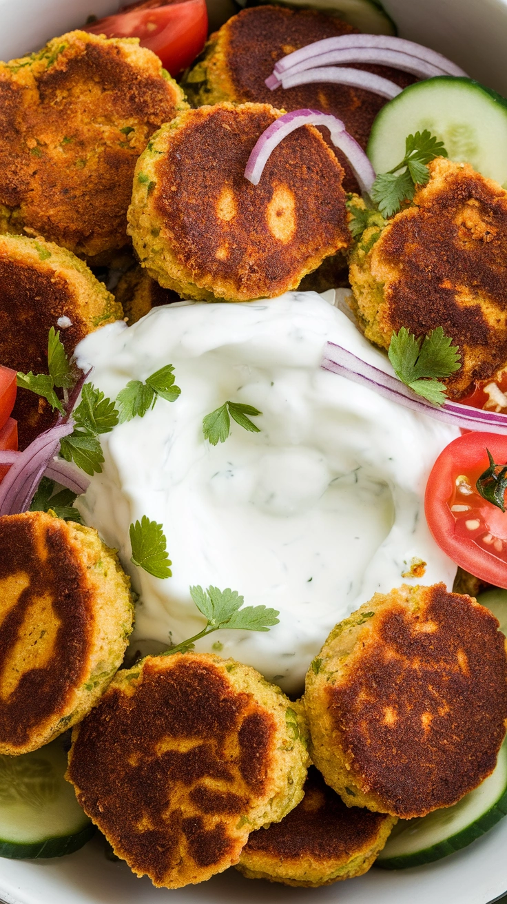 Baked Falafel Bowls with Yogurt Sauce