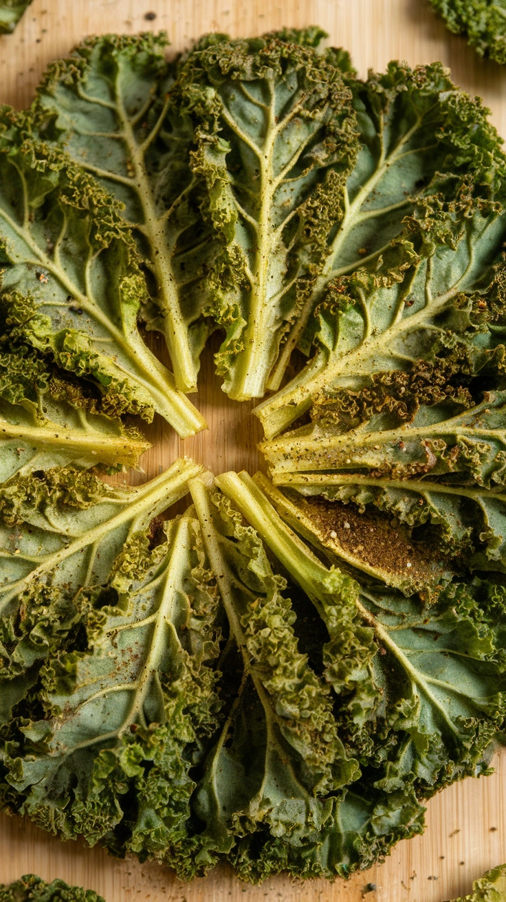 Baked Kale Chips with Lemon and Black Pepper