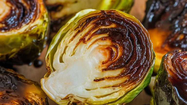 Balsamic Glazed Air Fryer Brussels Sprouts - Featured
