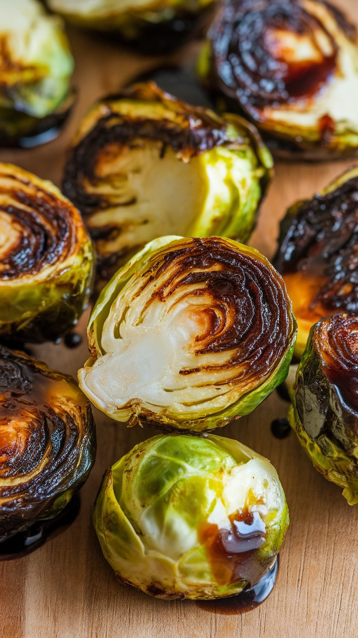 Balsamic Glazed Air Fryer Brussels Sprouts