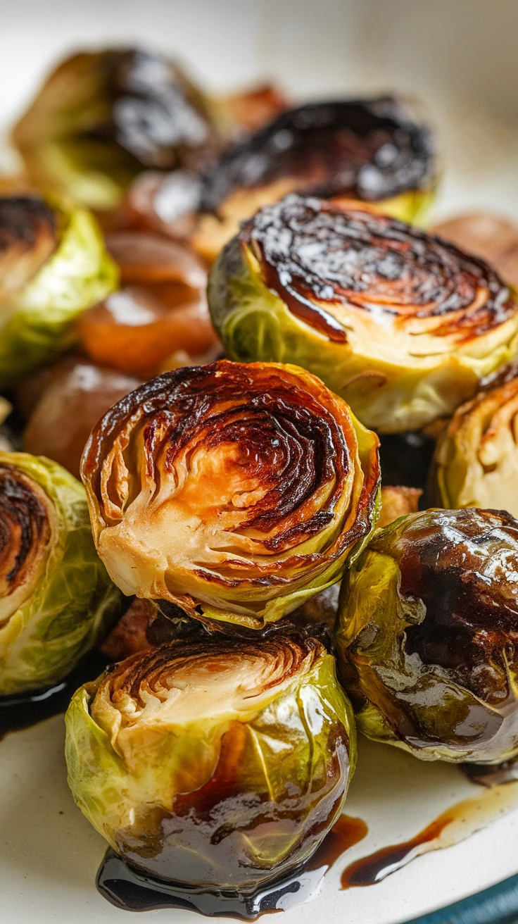 Balsamic Glazed Roasted Brussels Sprouts