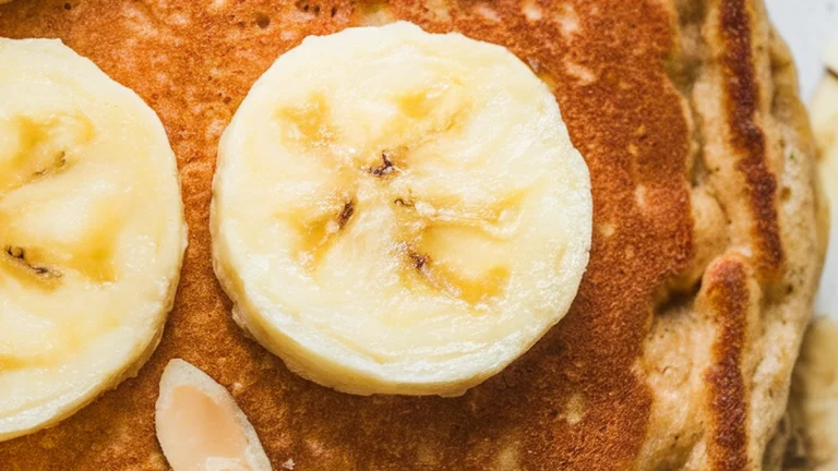 Banana Almond Oat Pancakes - Featured