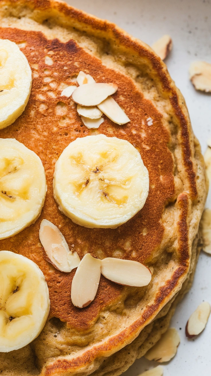 Banana Almond Oat Pancakes