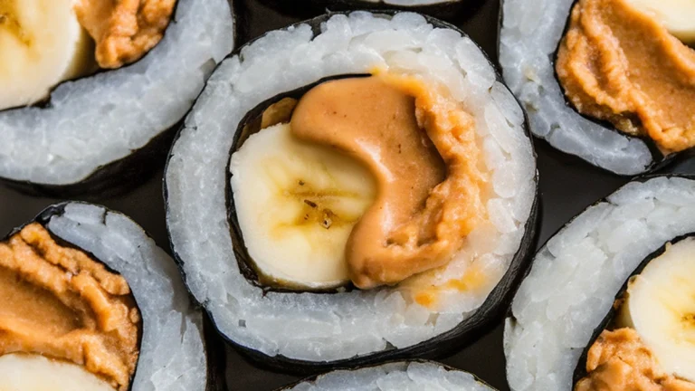 Banana Peanut Butter Sushi Rolls - Featured