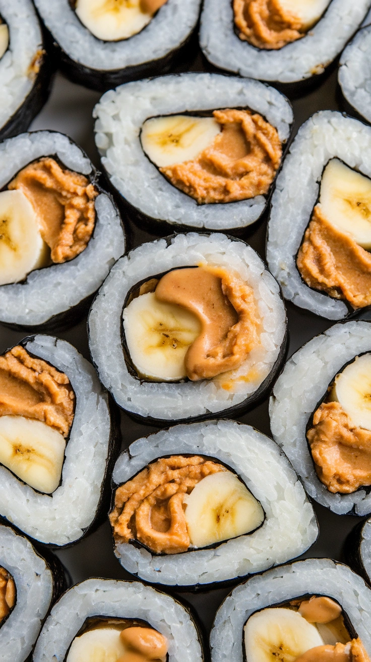 Banana Peanut Butter Sushi Rolls
