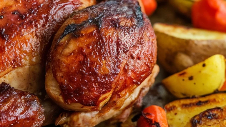 BBQ Chicken and Roasted Veggie Sheet Pan - Featured