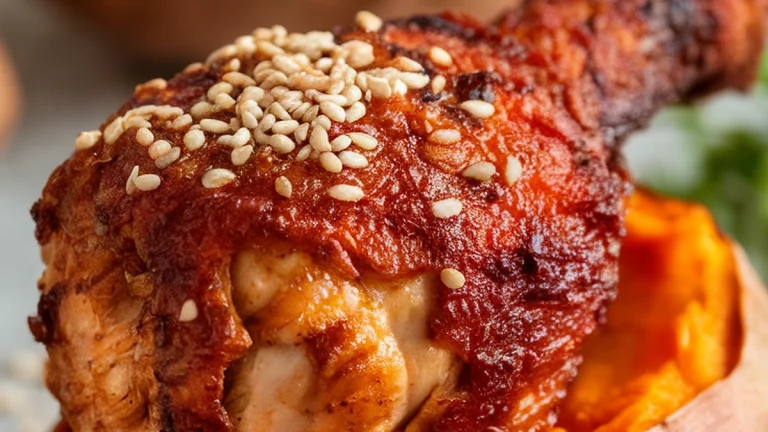 BBQ Chicken Stuffed Sweet Potatoes - Featured