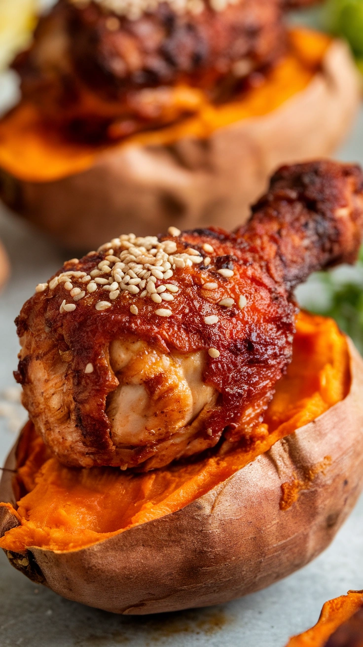 BBQ Chicken Stuffed Sweet Potatoes