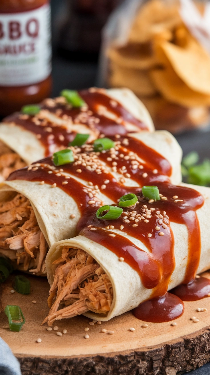 BBQ Shredded Chicken Burritos