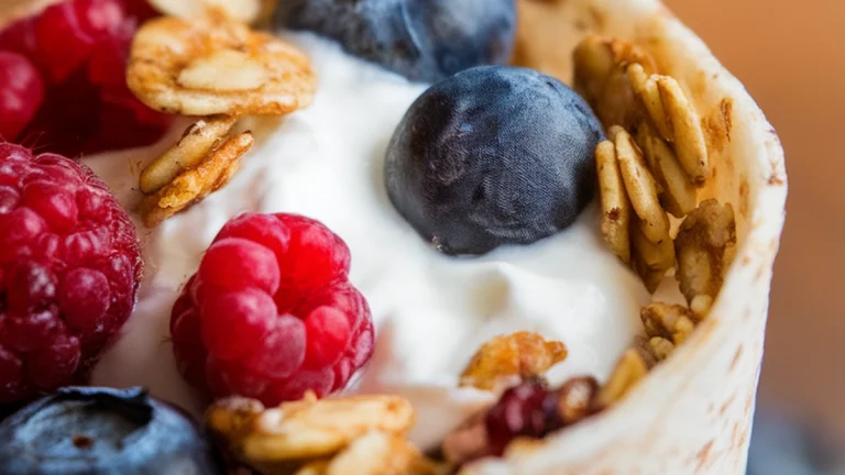 Berry and Greek Yogurt Granola Wraps - Featured