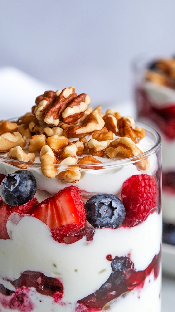 Berry and Walnut Greek Yogurt Parfait