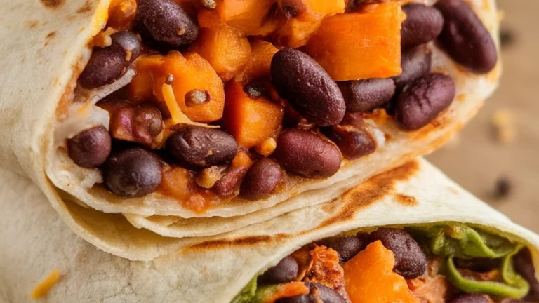 Black Bean and Sweet Potato Breakfast Burritos - Featured