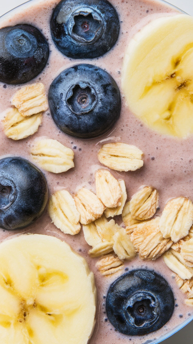 Blueberry Banana Oat Breakfast Smoothie