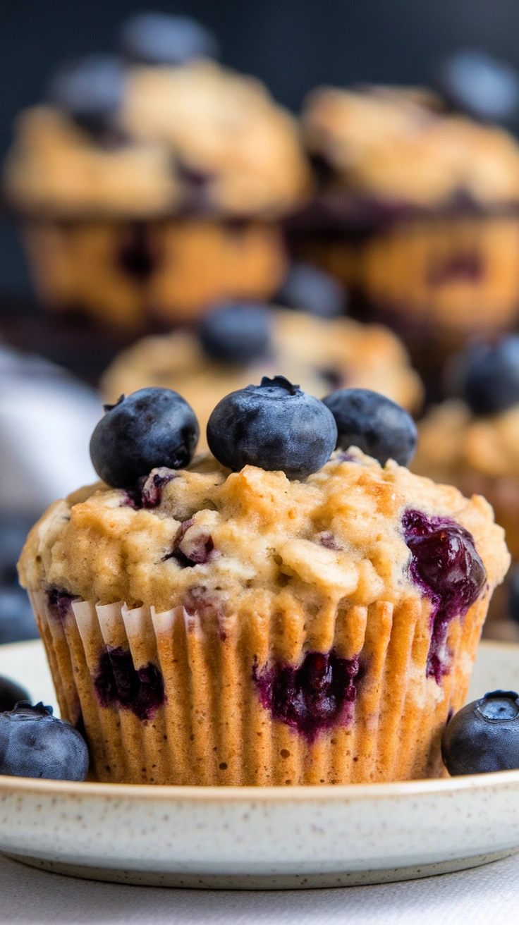 Blueberry Banana Oat Muffins