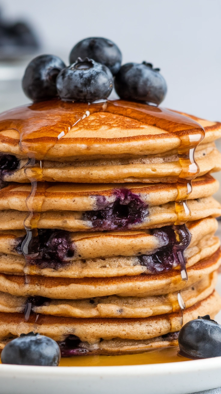 Blueberry Whole Wheat Banana Pancakes